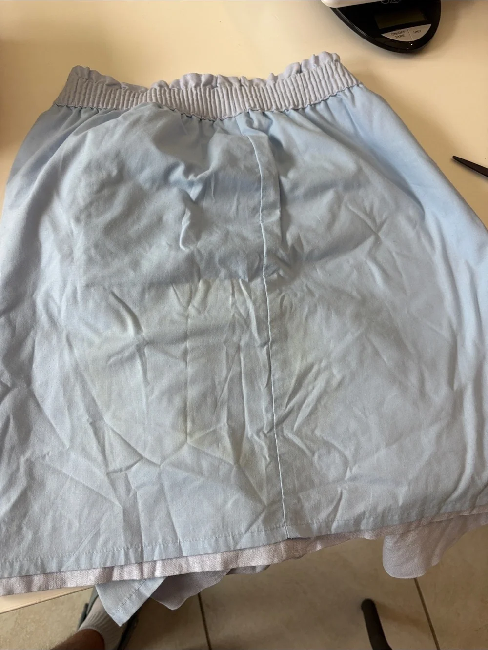 J. Crew Pale Blue Textured Elastic-Waist Skirt